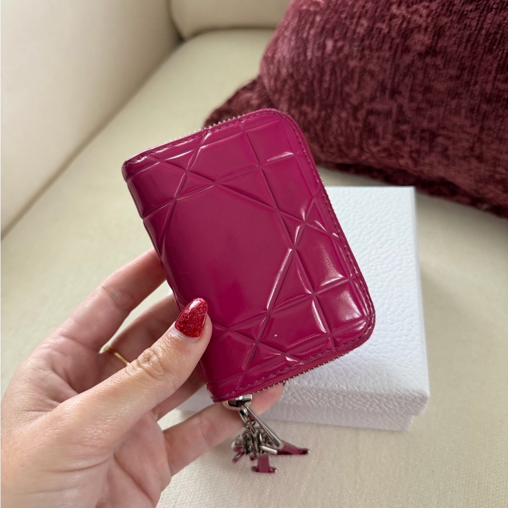 Dior Pink Zip Keychain Wallet & Cardholder - Picture 9 of 10